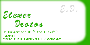 elemer drotos business card